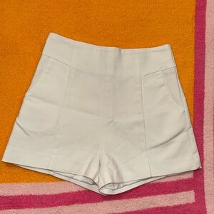 Hello Molly high waisted tailored white dress shorts